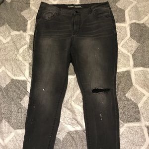 Mid-rise Bleach Splattered Skinny Jeans